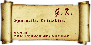 Gyurasits Krisztina névjegykártya